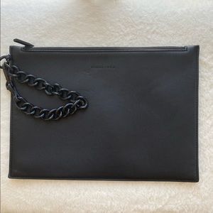KENDALL+KYLIE Black Leather Chain Clutch